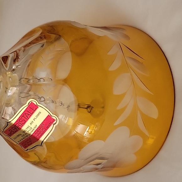 Echt Bleikristall Amber Cut w/clear crystal stem/handle. Cristal Au Plomb. - Picture 3 of 7